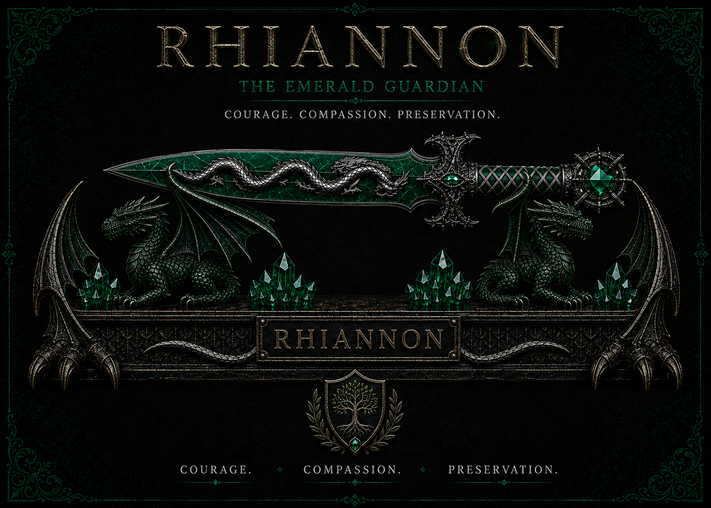 Rhiannon & Feirge — Fourth Wing Collector Dagger with Dragon Stand