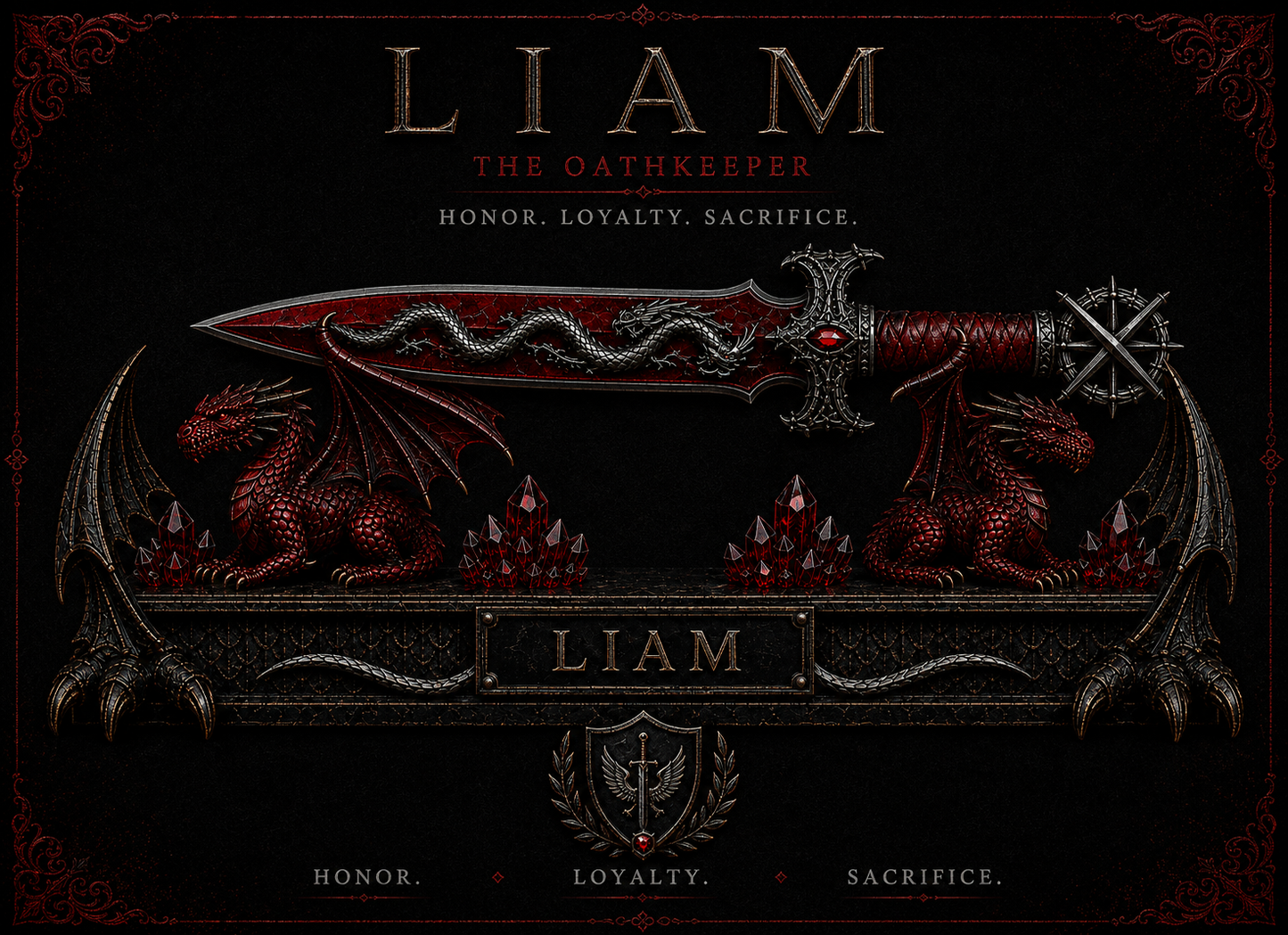 Liam & Deigh — Fourth Wing Collector Dagger with Dragon Stand