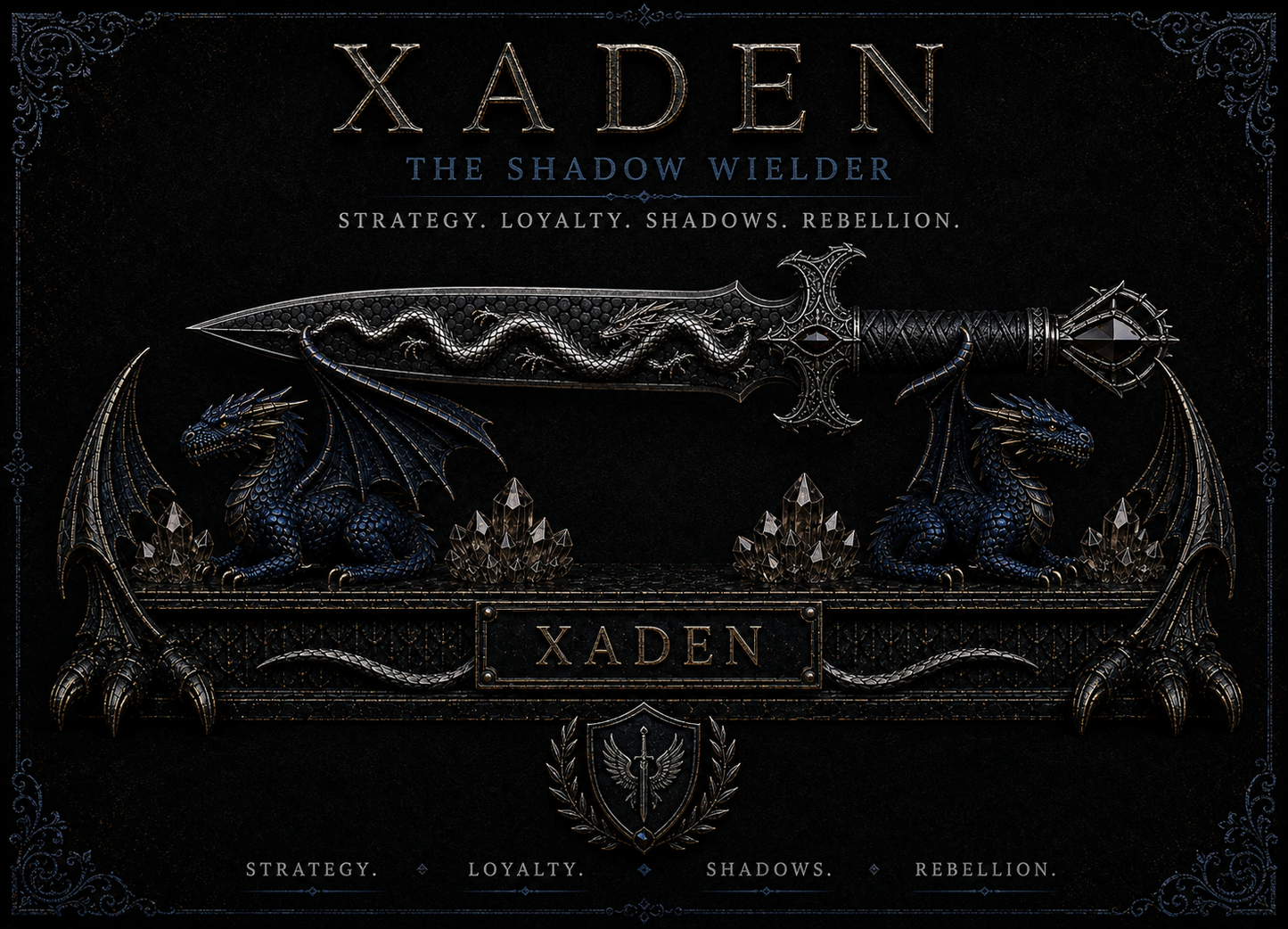 Xaden & Sgaeyl — Fourth Wing Collector Dagger with Dragon Stand