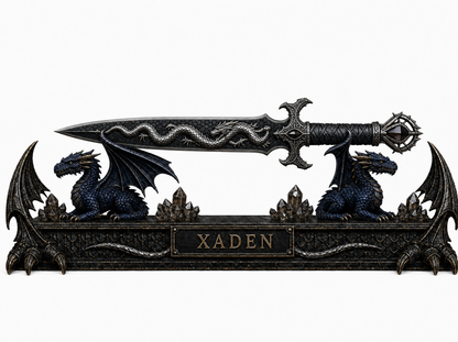 Xaden & Sgaeyl — Fourth Wing Collector Dagger with Dragon Stand