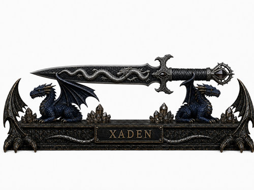 Xaden & Sgaeyl — Fourth Wing Collector Dagger with Dragon Stand