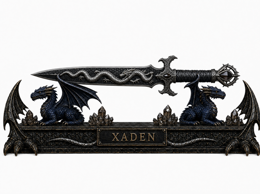 Xaden & Sgaeyl — Fourth Wing Collector Dagger with Dragon Stand