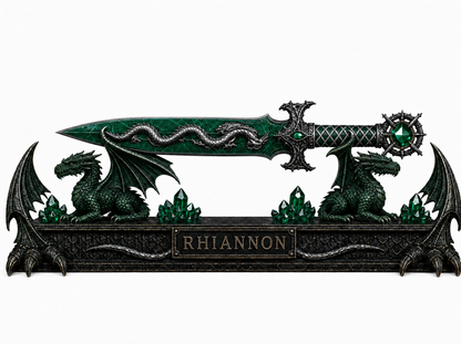 Rhiannon & Feirge — Fourth Wing Collector Dagger with Dragon Stand
